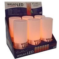LED vložky do sviečok s plameňovým efektom, 6 ks