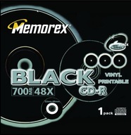Memorex CD-R 700MB Black Vinyl Printable 5 ks.