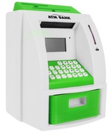 Bankomatové prasiatko pre deti 3+ zelené Interaktívne funkcie + bankomatová karta