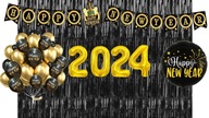 Silvestrovské ozdoby Sada balónov Čísla záclon 2024 Novoročné balóny Silvestrovské ozdoby Sada balónov Čísla záclon 2024 Novoročné balóny