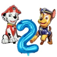 Sada balónov Paw Patrol 3 ks narodeninová Paw Patrol Chase Marshall číslo 2 Sada balónov Paw Patrol 3 ks narodeninová Paw Patrol Chase Marshall číslo 2