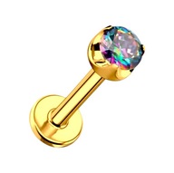 Zlaté náušnice Titanium Labret so zirkónom PUSH-PIN Helix 1,2/8/3 Zlaté náušnice Titanium Labret so zirkónom PUSH-PIN Helix 1,2/8/3