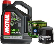 SADA OLEJA MOTUL 5100 10W40 4L HF303 KAWASAKI KLE650 Versys 08-20 SADA OLEJA MOTUL 5100 10W40 4L HF303 KAWASAKI KLE650 Versys 08-20