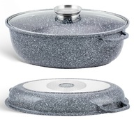 Mramorová HUSKÁ panvica 8l 38cm GRILL Panvica 3v1 Hrniec 4602 Mramorová HUSKÁ panvica 8l 38cm GRILL Panvica 3v1 Hrniec 4602