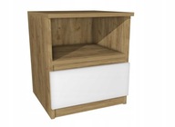 Nočný stolík z dubu Craft, biela zásuvka 35x35cm