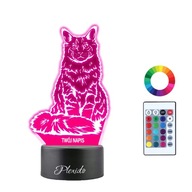 3D LED nočná lampa Maine Coon Cat Meno darčeka 3D LED nočná lampa Maine Coon Cat Meno darčeka