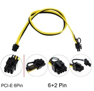 PCI-E kábel 50 cm 6pin samec na 6 + 2pin samec