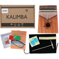 Klavír Kalimba zanza mbira, 17 kláves, hnedá
