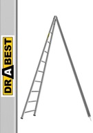 Profesionálny hliníkový záhradný rebrík, 10 stupňov, DRABEST, 150kg
