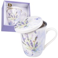 PORCELÁNOVÝ HRNČEK S LEPIČOM NA BYLINKY ČAJ ŠÁLKA 360ml AKO DARČEK PORCELÁNOVÝ HRNČEK S LEPIČOM NA BYLINKY ČAJ ŠÁLKA 360ml AKO DARČEK