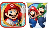 Sada narodeninových tanierov, pohárov Mario