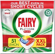 Fairy Platinum PLUS všetko v jednom, kapsule do umývačky riadu 51 ks CITRÓN Fairy Platinum PLUS všetko v jednom, kapsule do umývačky riadu 51 ks CITRÓN