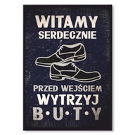 PLACHTOVÝ PLAGÁT VINTAGE NÁPIS VYMAJTE SI OBUV PLACHTOVÝ PLAGÁT VINTAGE NÁPIS VYMAJTE SI OBUV