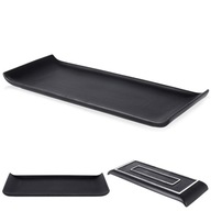 Obdĺžnikový tanier na občerstvenie, sushi predjedlá, keramický, čierny, 34x13cm Obdĺžnikový tanier na občerstvenie, sushi predjedlá, keramický, čierny, 34x13cm