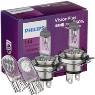 Silné žiarovky H4 PHILIPS VisionPlus +60% + W5W Silné žiarovky H4 PHILIPS VisionPlus +60% + W5W