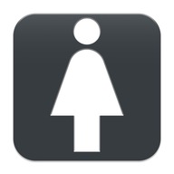 Piktogram na dverách, malý, Dámske WC, Dámske WC, Dibond Antracit, 10x10 cm Piktogram na dverách, malý, Dámske WC, Dámske WC, Dibond Antracit, 10x10 cm