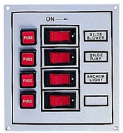 Elektrická doska jachtový panel 12V 4 spínače Elektrická doska jachtový panel 12V 4 spínače