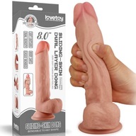 Nahé dildo s prísavkou, 20 cm, pohyblivá koža Nahé dildo s prísavkou, 20 cm, pohyblivá koža