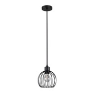 Stropné závesné svietidlo, prelis, drôtené tienidlo, čierna + WW 5,9W LED žiarovka Stropné závesné svietidlo, prelis, drôtené tienidlo, čierna + WW 5,9W LED žiarovka