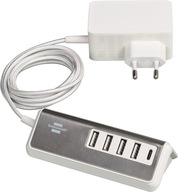NABÍJAČKA USB-A 4,2A + USB-C 24W 5 INOX ZÁSUVKY NABÍJAČKA USB-A 4,2A + USB-C 24W 5 INOX ZÁSUVKY