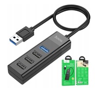 HOCO adaptér - HB25 USB na 4 x USB 3.0 čierny