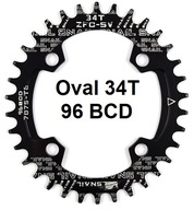 Rozeta Narrow Wide 34T ČIERNA oválna 96BCD SNAIL Rozeta Narrow Wide 34T ČIERNA oválna 96BCD SNAIL