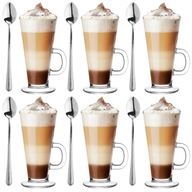 SADA 6 POHÁROV NA KÁVU LATTE + LYŽIČKY SADA 6 POHÁROV NA KÁVU LATTE + LYŽIČKY