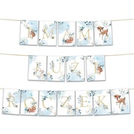 BANNER girlanda k narodeninám chlapca Modré zvieratká MEGA (+ stuha) BANNER girlanda k narodeninám chlapca Modré zvieratká MEGA (+ stuha)