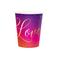 LOVE papierové poháre na Valentína 220 ml 6 ks