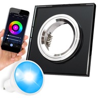 DEKORATÍVNY SKLENENÝ STROPNÝ RÁM S FAREBNOU RGB LED ŽIAROVKA WIFI FARBAMI DEKORATÍVNY SKLENENÝ STROPNÝ RÁM S FAREBNOU RGB LED ŽIAROVKA WIFI FARBAMI