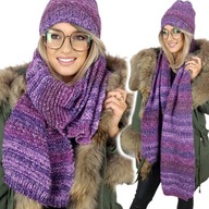 WARM Set HAT + WOOL SCARF dámsky hrubý zimný šál POLISH