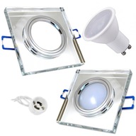 Držiak halogénovej lampy pre závesný strop + GU10 LED žiarovka 1,5 W studená farba Držiak halogénovej lampy pre závesný strop + GU10 LED žiarovka 1,5 W studená farba