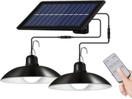 2x LED luster Solárna lampa Camping Remote Control Set