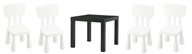Stôl IKEA LACK+MAMMUT Štyri detské stoličky