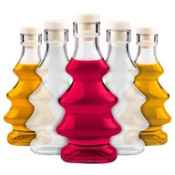 Sada 5x fľašiek na vianočný stromček 3D 100 ML na likérové tinktúry Sada 5x fľašiek na vianočný stromček 3D 100 ML na likérové tinktúry