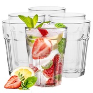 6x POHÁRE NA NÁPOJ ŠŤAVA VODA 370ml SADA POHÁR VYSOKÉ HRUBÉ SKLO 6x POHÁRE NA NÁPOJ ŠŤAVA VODA 370ml SADA POHÁR VYSOKÉ HRUBÉ SKLO