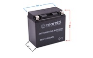 BATÉRIA MORETTI YTX14-BS YTX14-4 12V 12AH 200A BATÉRIA MORETTI YTX14-BS YTX14-4 12V 12AH 200A