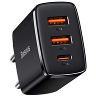 TRIPLE nabíjačka Baseus 2xUSB+USB-C PD QC 30W 3A TRIPLE nabíjačka Baseus 2xUSB+USB-C PD QC 30W 3A
