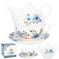 PORCELÁNOVÁ kanvica s hrnčekom SADA ČAJNÍKOV 390ML