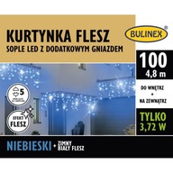 Osvetlenie vianočného stromčeka ZÁCLONA LED 100 modrá 4,8 m cencúľ blesk BULINEX
