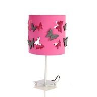 Ružová nočná lampa motýľ so sivými doplnkami. Ružová nočná lampa motýľ so sivými doplnkami.