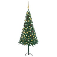Umelý rohový vianočný stromček s LED a čačky, zelený