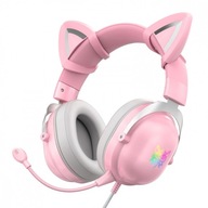 Onikuma X11 mačacie uši USB herné slúchadlá ružové