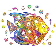 DREVENÉ PUZZZLE PRE DOSPELÝCH FARBY RYBY S DREVENÉ PUZZZLE PRE DOSPELÝCH FARBY RYBY S
