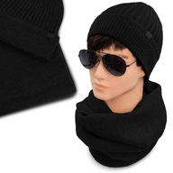 ZIMNÁ súprava čiapky a šálu do mrazivých podmienok, Pánske BLACK Pako Jeans