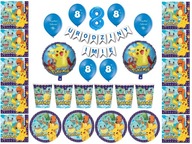 Sada balónových dekorácií Pokémon 8 narodeniny + meno