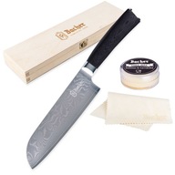 Kuchynský nôž Santoku z damaškovej ocele 18 cm BACHER