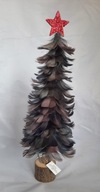 Vianočný stromček z šedých pierok s hviezdou 38 cm Dekor