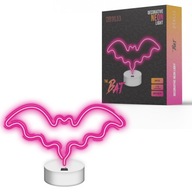 LED neónové svetlo na stojane, ružový BAT bat