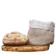 Elegantná ľanová taška na chlieb a taštička
